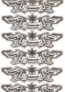 MD - Christmas Peel Offs - Banners (Gold)