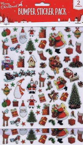 Merry Christmas Bumper Sticker Pack - Traditional Santa
