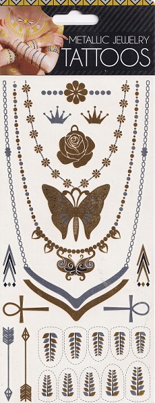 Metallic Jewellery Tattoos - Butterfly Chains