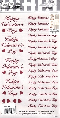 Royal Langnickel - E-Z Rub On Transfers Happy Valentine's Day (Red)
