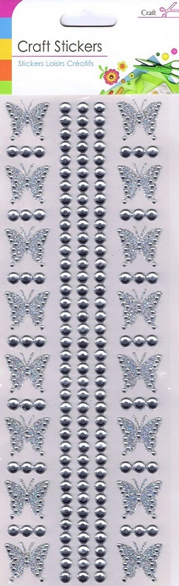 Sifcon - Craft Butterfly Stickers (Silver)