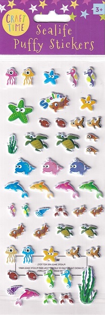 TJM Ltd - Craft Time - Sealife Puffy Stickers