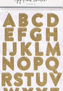 TJM Ltd - Notes & Scribbles - Gold Glitter Alphabet Stickers