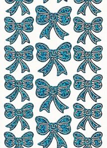 XP - Christmas Bow Peel Off Stickers (Holographic Blue)