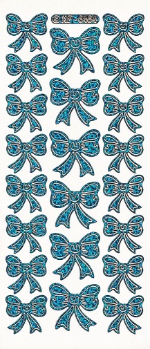 XP - Christmas Bow Peel Off Stickers (Holographic Blue)