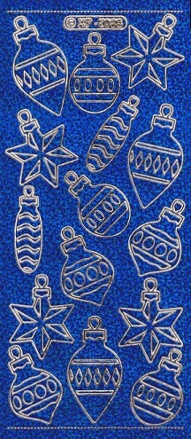 XP - Christmas Peel Offs - Baubles (Blue Holographic)
