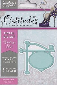 Crafters Companion - Catitudes Metal Die - Boutique Sign