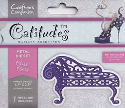 Crafters Companion - Catitudes Metal Die - Classic Chaise