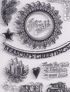 Christmas Clear Acrylic Cling Stamps - Seasons Greetings