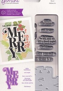 Crafters Companion - Gemini - Merry Stamp & Die Set