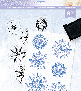 Crafters Companion - Glittering Snowflake Collection - Frosted Layers Acrylic Stamps