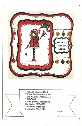 Creative Expressions - The World Of Tatty Buttons - Christmas Accessories Mounted Rubber Stamp Sheet - Image 3