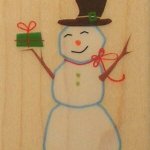 Delta - Snowman With Gift Rubber Stamp