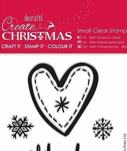 Docrafts - Create Christmas Heart Mini Clear Stamp