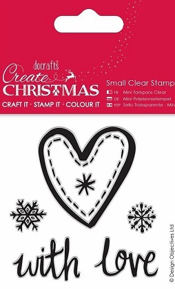 Docrafts - Create Christmas Heart Mini Clear Stamp