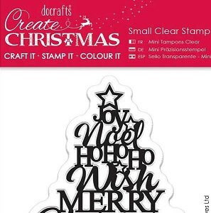 Docrafts - Create Christmas Sentiment Tree Mini Clear Stamp