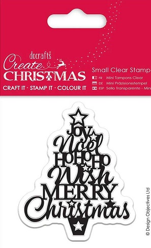 Docrafts - Create Christmas Sentiment Tree Mini Clear Stamp