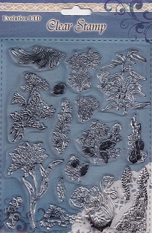 Evolution Ltd - Clear Acrylic Stamp Set - Beautiful Blooms (17 Pieces)