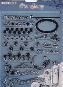 Evolution Ltd - Clear Acrylic Stamp Set - Beautiful Borders (21 Pieces)