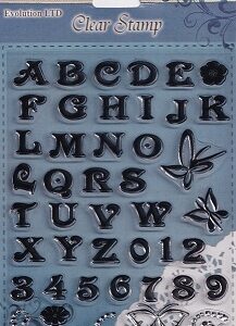 Evolution Ltd - Clear Acrylic Stamp Set - Bold Alphabet (44 Pieces)
