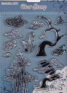 Evolution Ltd - Clear Acrylic Stamp Set - Bonzai Bliss (16 Pieces)