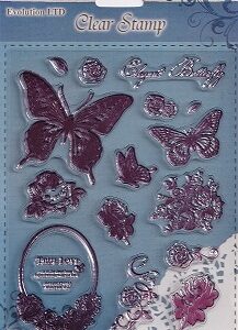 Evolution Ltd - Clear Acrylic Stamp Set - Butterfly Charm (16 Pieces)