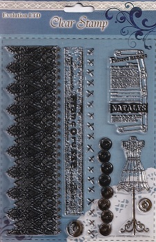 Evolution Ltd - Clear Acrylic Stamp Set - Dress Makers (8 Pieces)
