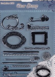 Evolution Ltd - Clear Acrylic Stamp Set - Elegant Frames (15 Pieces)