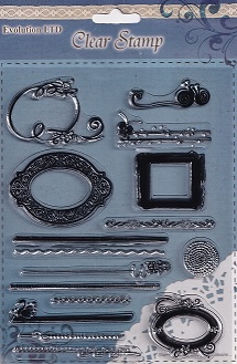 Evolution Ltd - Clear Acrylic Stamp Set - Elegant Frames (15 Pieces)