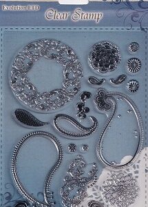 Evolution Ltd - Clear Acrylic Stamp Set - Fancy Flourishes (18 Pieces)