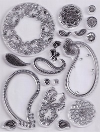 Evolution Ltd - Clear Acrylic Stamp Set - Fancy Flourishes (18 Pieces) - Image 2