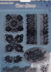 Evolution Ltd - Clear Acrylic Stamp Set - Floral Fancies (8 Pieces)
