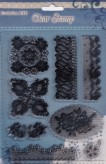 Evolution Ltd - Clear Acrylic Stamp Set - Floral Fancies (8 Pieces)