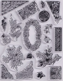 Evolution Ltd - Clear Acrylic Stamp Set - Floral Frames & Corners (19 Pieces) - Image 2