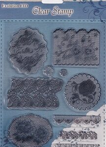 Evolution Ltd - Clear Acrylic Stamp Set - Floral Mesh Backgrounds (10 Pieces)