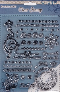 Evolution Ltd - Clear Acrylic Stamp Set - Floral Selection (26 Pieces)