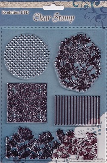 Evolution Ltd - Clear Acrylic Stamp Set - Flower Backgrounds (5 Pieces)
