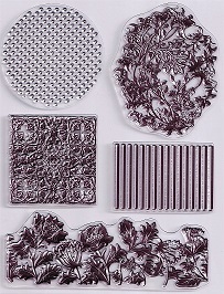 Evolution Ltd - Clear Acrylic Stamp Set - Flower Backgrounds (5 Pieces) - Image 2