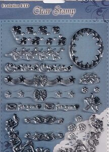 Evolution Ltd - Clear Acrylic Stamp Set - Flower Borders (16 Pieces)