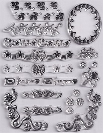 Evolution Ltd - Clear Acrylic Stamp Set - Flower Borders (16 Pieces) - Image 2