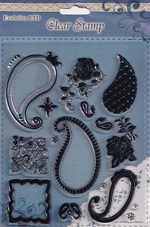 Evolution Ltd - Clear Acrylic Stamp Set - Flower Bubbles (16 Pieces)