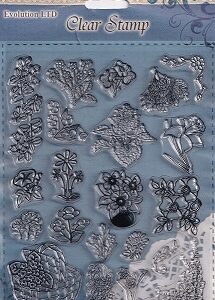 Evolution Ltd - Clear Acrylic Stamp Set - Flower Selection (21 Pieces)