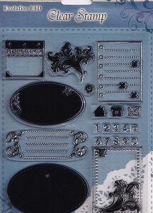 Evolution Ltd - Clear Acrylic Stamp Set - Journal Embellishments (21 Pieces)