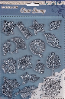 Evolution Ltd - Clear Acrylic Stamp Set - Leaves 2 (16 Pieces)