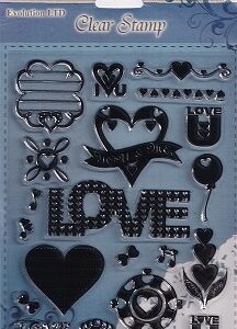 Evolution Ltd - Clear Acrylic Stamp Set - Love (20  Pieces)