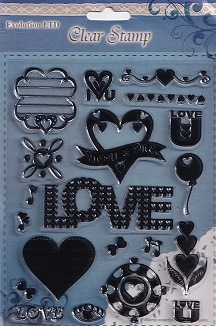 Evolution Ltd - Clear Acrylic Stamp Set - Love (20 Pieces)