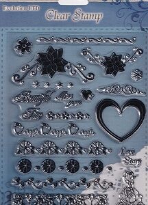 Evolution Ltd - Clear Acrylic Stamp Set - Love Story (18 Pieces)