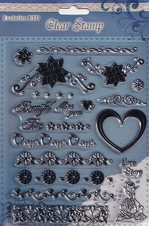 Evolution Ltd - Clear Acrylic Stamp Set - Love Story (18 Pieces)