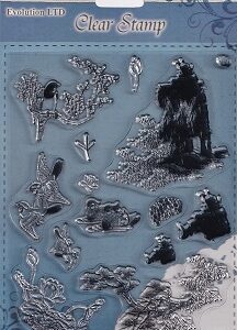 Evolution Ltd - Clear Acrylic Stamp Set - Oriental Charm (15 Pieces)