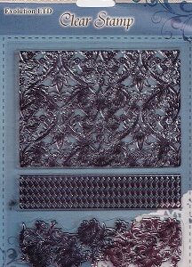 Evolution Ltd - Clear Acrylic Stamp Set - Ornate Background (3 Pieces)